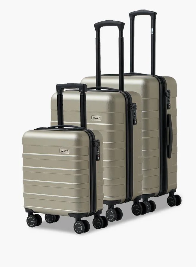 وايف Textured Hardcase Trolley Bag With Retractable Handle - Set Of 4