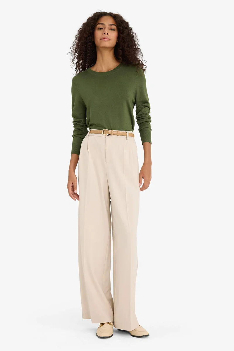 ديفاكتو Regular Fit Crew Neck Knit Pullover