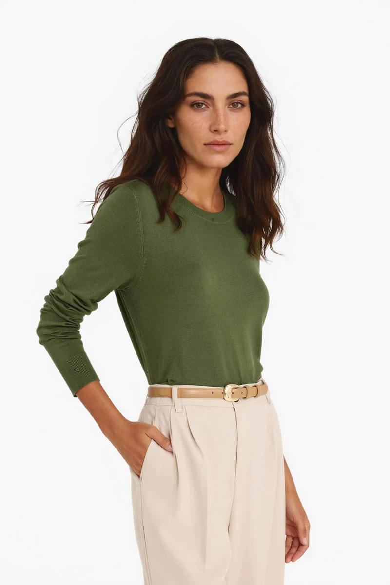 ديفاكتو Regular Fit Crew Neck Knit Pullover