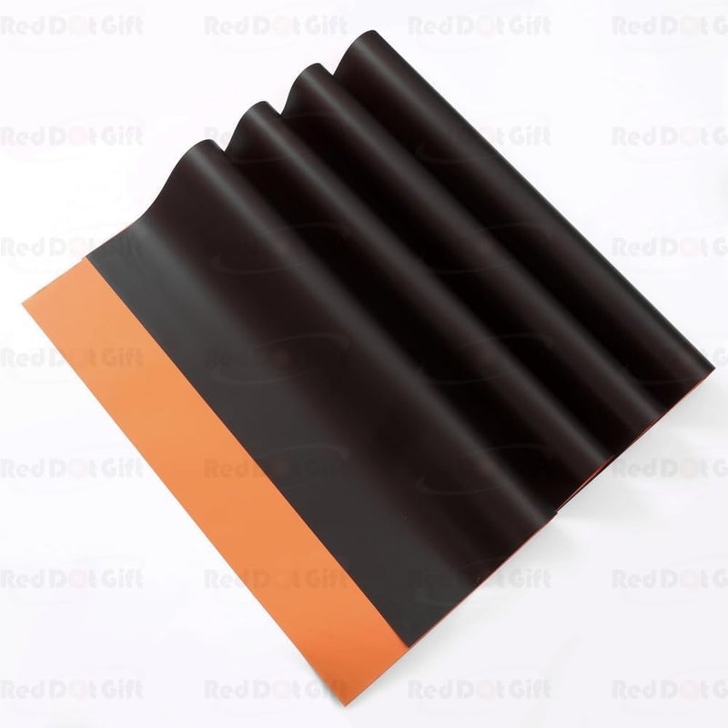 Red Dot Gift REDDOTGIFT Pack of 20 Sheets Gift Wrapping Paper 57x57cm, Double Face Flower Wrap Paper Waterproof Floral Bouquet Packing Paper DIY Craft Gift Packing (29# BLACK + ORANGE) - Image 2