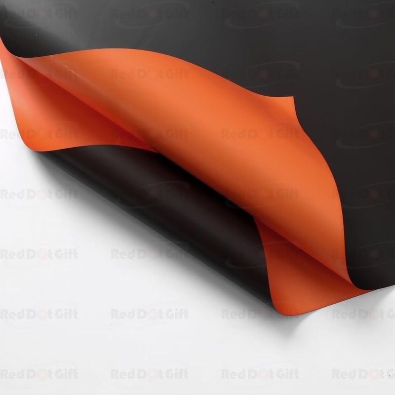 Red Dot Gift REDDOTGIFT Pack of 20 Sheets Gift Wrapping Paper 57x57cm, Double Face Flower Wrap Paper Waterproof Floral Bouquet Packing Paper DIY Craft Gift Packing (29# BLACK + ORANGE) - Image 5