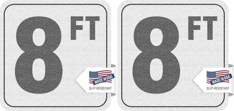 Aquatic Custom Tile , 8FT Pool Depth Markers, 6x6 Inches Vinyl Pool Stickers, Swimming Pool Number Markers, Pool Safety Signage, Adhesive Pool Depth Markers Stickers for Decks, Made in USA (Pack of 2) - Image 1