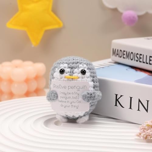 Zytiqt Crochet Penguin Soft Toy, Handmade Desk Decor and Gift for Women, Cute Penguins Plush for Home and Office, 3 Inch Yarn Penguin Doll - Image 5