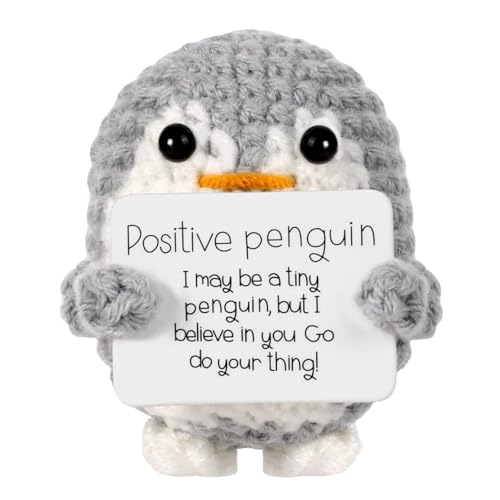 Zytiqt Crochet Penguin Soft Toy, Handmade Desk Decor and Gift for Women, Cute Penguins Plush for Home and Office, 3 Inch Yarn Penguin Doll - Image 1