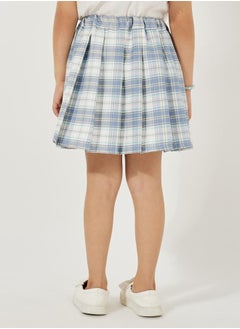 Styli Checked Pleated Preppy Skirt  - Image 4