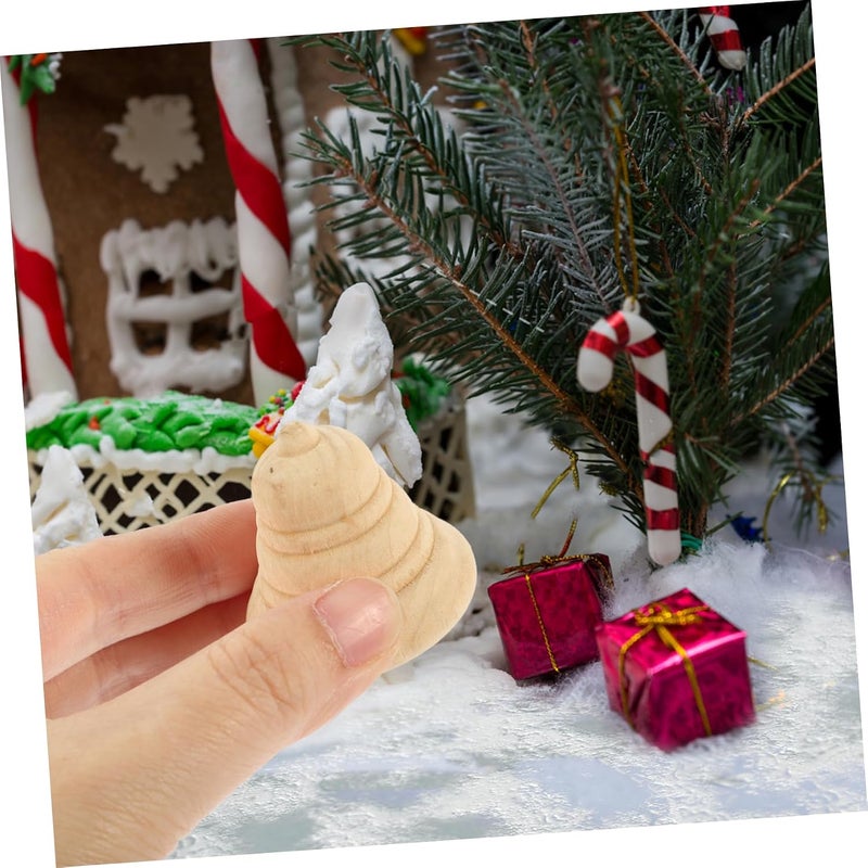 Healifty 10Pcs Blank Wooden Christmas Ornaments DIY Unfinished Wood Craft Acorns for Painting and Drawing Natural Xmas Decor Pendants for Holiday Home and Craft Projects - Image 2