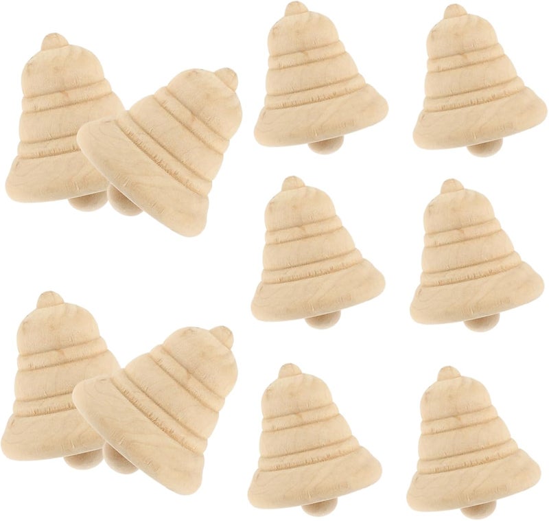 Healifty 10Pcs Blank Wooden Christmas Ornaments DIY Unfinished Wood Craft Acorns for Painting and Drawing Natural Xmas Decor Pendants for Holiday Home and Craft Projects - Image 1