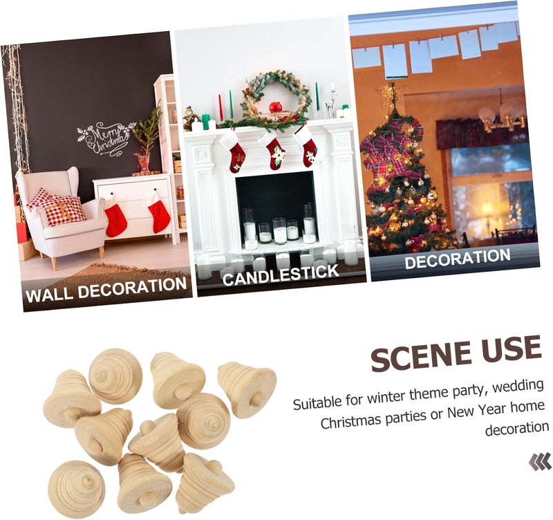 Healifty 10Pcs Blank Wooden Christmas Ornaments DIY Unfinished Wood Craft Acorns for Painting and Drawing Natural Xmas Decor Pendants for Holiday Home and Craft Projects - Image 5