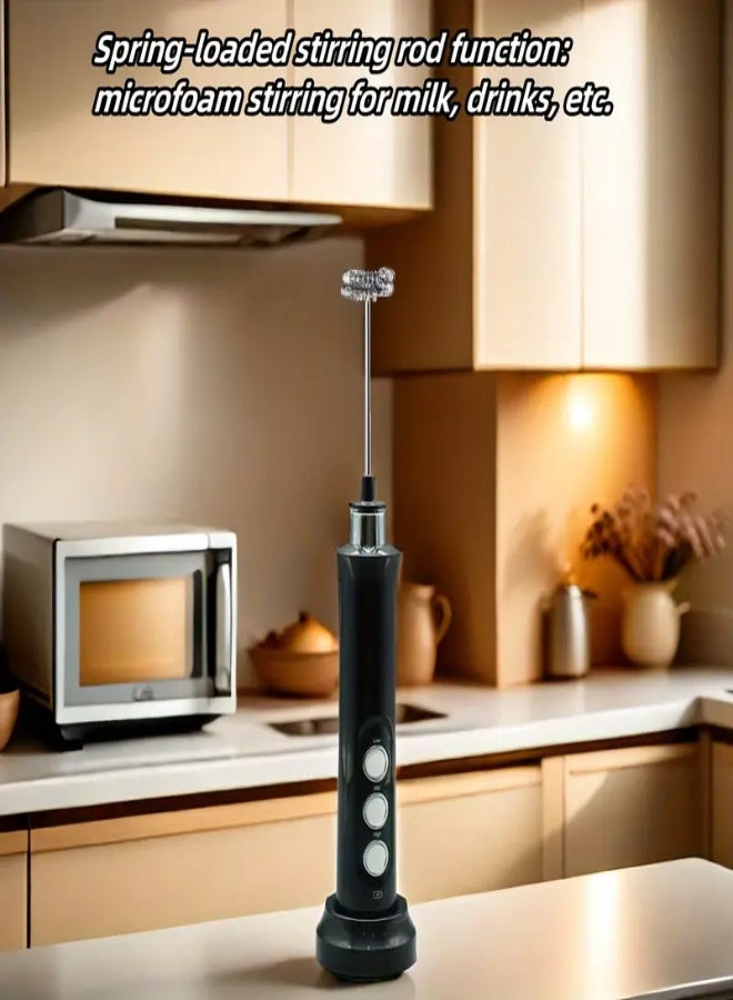 AROAQ Rechargeable 3-in-1 Electric Milk Frother, Foam Maker, Egg Whisk, and Blender - Portable Cappuccino and Coffee Mixer for Kitchen Supplies, USB Charging with 1200mAh Lithium Battery, Kitchen Essentials | Modern Kitchen Accessory | Durable Kitchen Tool, Milk Frother White - Image 5