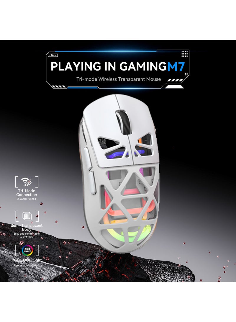 Captaintech Lightweight Wireless Gaming Mouse, 36k DPI, 93g Ultralight - 300 Hour Battery, (2.4GHz/Wireless/Wired) Mouse for Win/Mac/Android/IOS - White - Image 2
