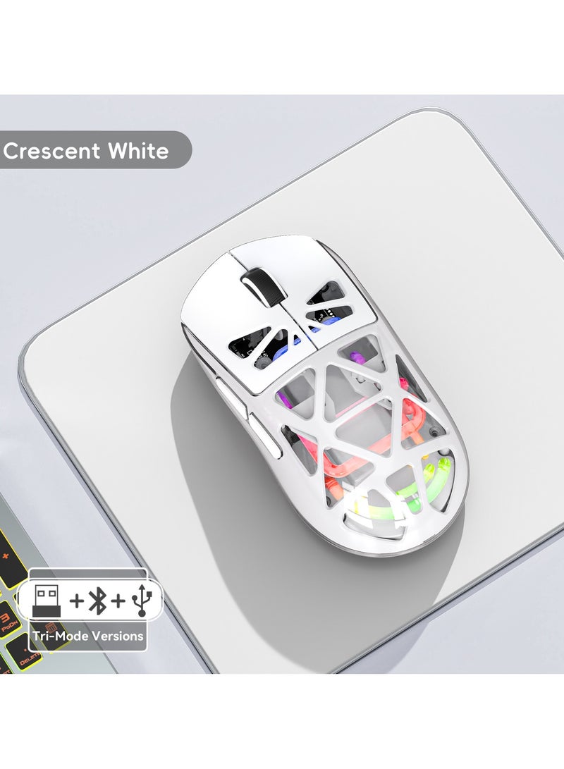 Captaintech Lightweight Wireless Gaming Mouse, 36k DPI, 93g Ultralight - 300 Hour Battery, (2.4GHz/Wireless/Wired) Mouse for Win/Mac/Android/IOS - White - Image 1