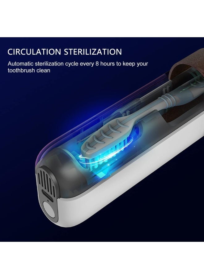 Portable UV Toothbrush Sanitizer, , UV-C Auto Cycle Sterilization and Rechargeable Sterilizer Box Cleaner Holder Fits Electric Toothbrush Heads and Manual Toothbrushes (1 Pack) - Image 3