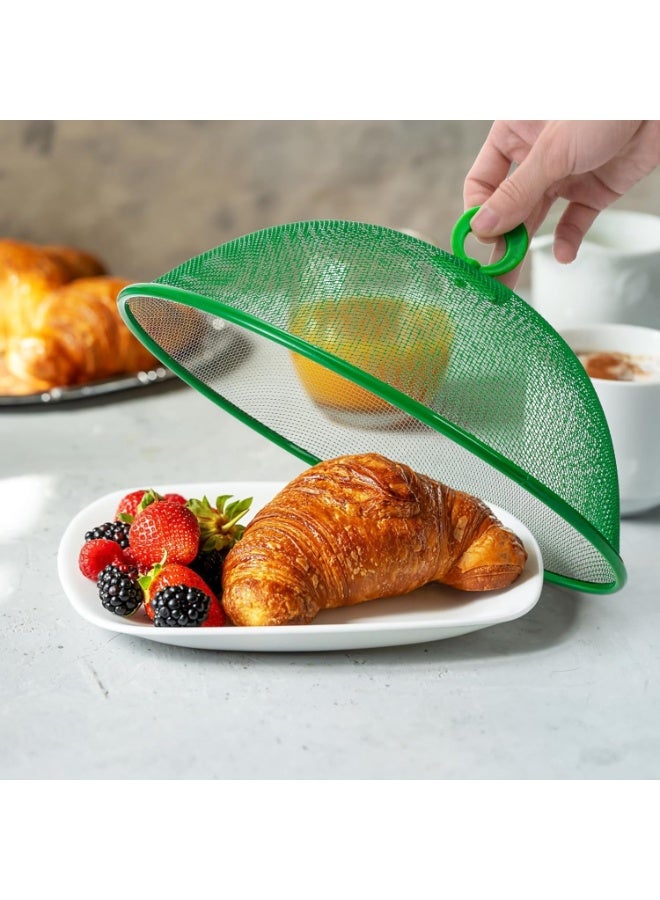 طقم 3 غطاء طعام معدني شبكي على شكل مظلة، أغطية طعام شبكية مقاومة للصدأ لحماية الطعام من الذباب والحشرات، مظلات طعام قابلة للطي للاستخدام الخارجي في النزهات والرحلات وحفلات الشواء، غطاء طعام معدني شبكي دائري للمنزل والمطبخ والحديقة، غطاء حماية طعام من الفولاذ المقاوم للصدأ للشواء والمناسبات الخارجية - Image 4