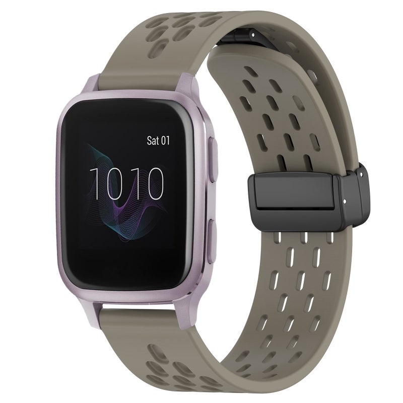 erorex For Garmin Venu Sq 20Mm Folding Magnetic Clasp Silicone Watch Band(Space Ash) - Image 1