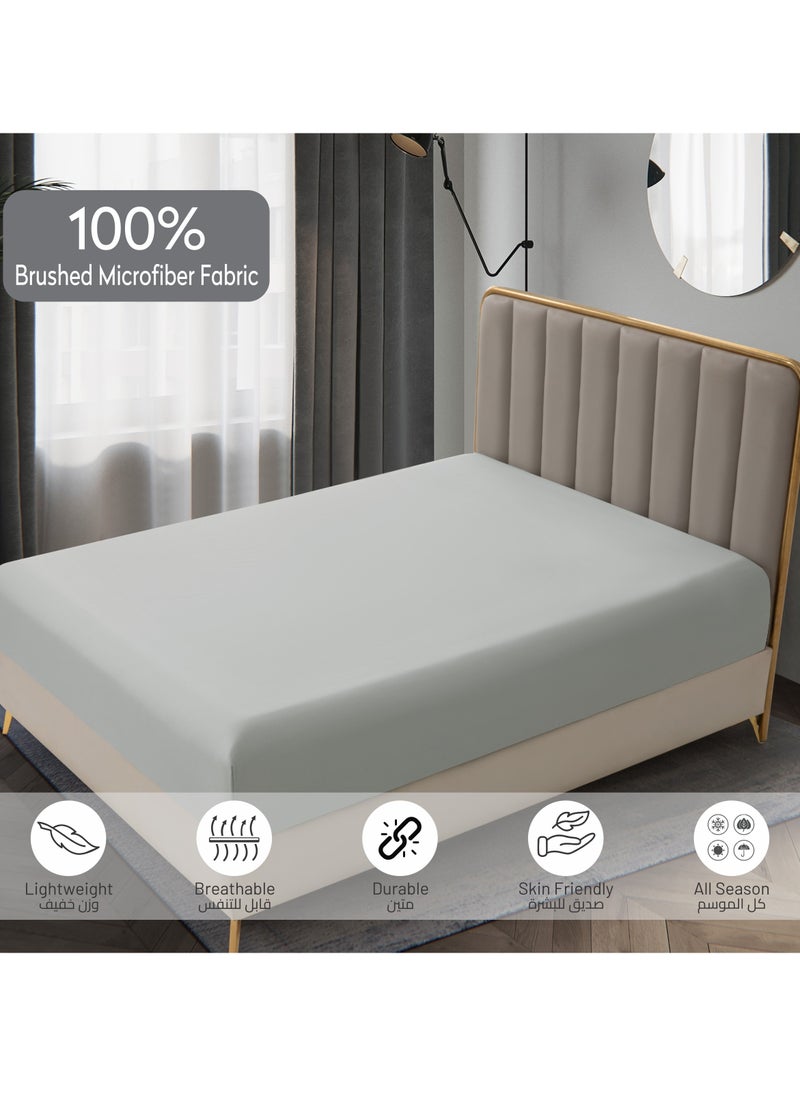 Donetella Bedding Fitted Sheet 2-Pcs Single Size Solid Bed Sheet Set Fits(90x190CM) With Pillowcases And 30 CM Extra Deep Brushed Microfiber Bed Sheet,Ansonia  - Image 5