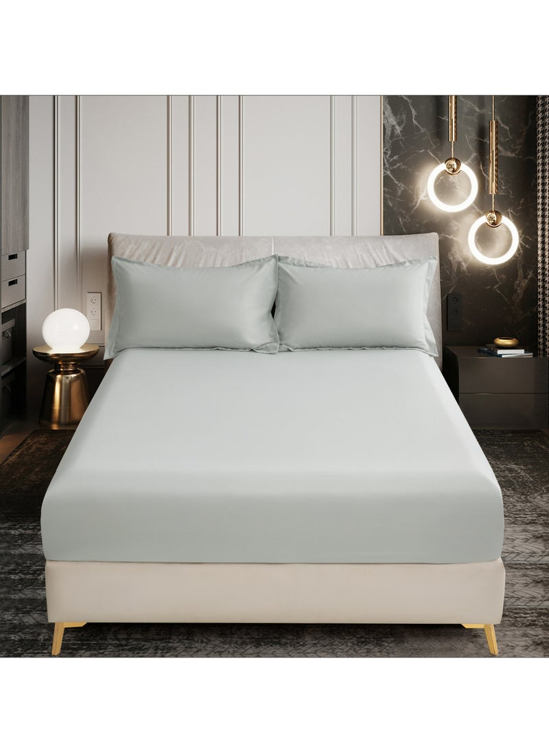 Donetella Bedding Fitted Sheet 2-Pcs Single Size Solid Bed Sheet Set Fits(90x190CM) With Pillowcases And 30 CM Extra Deep Brushed Microfiber Bed Sheet,Ansonia  - Image 1