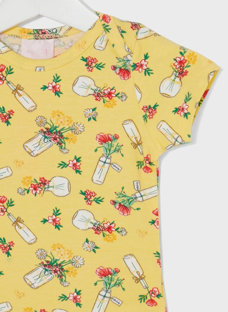 Quimby Infant Printed Half Bodysuit