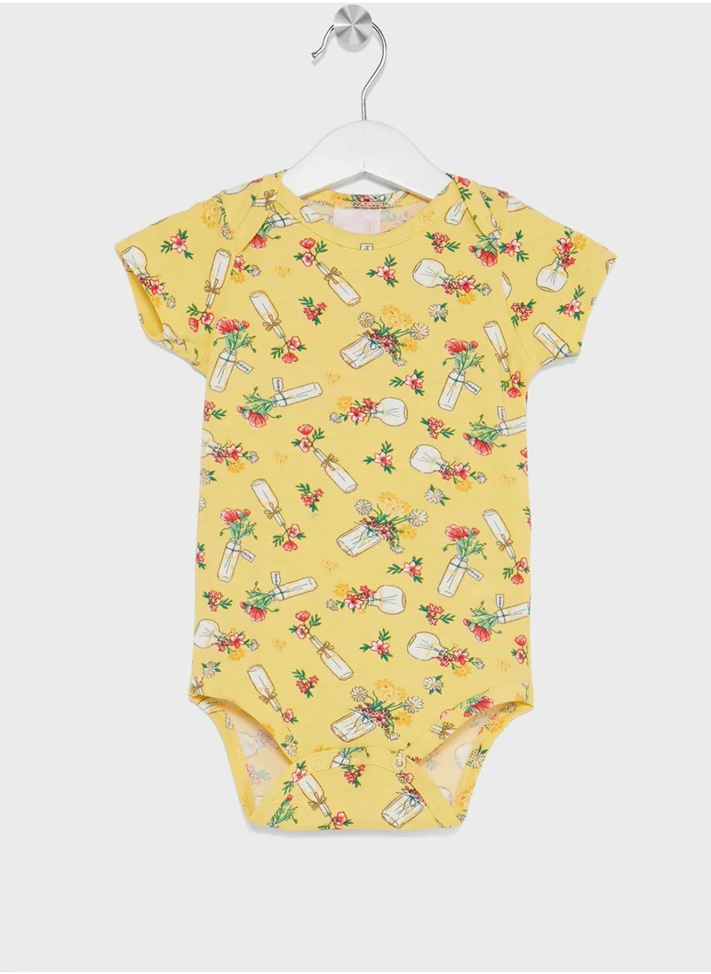 Quimby Infant Printed Half Bodysuit