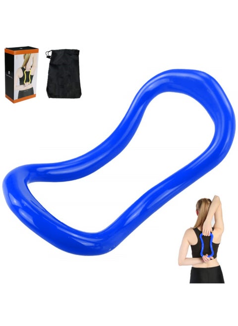 PVC Yoga Pilates Ring Multi-Function Training Circle with Carry Bag, Blue