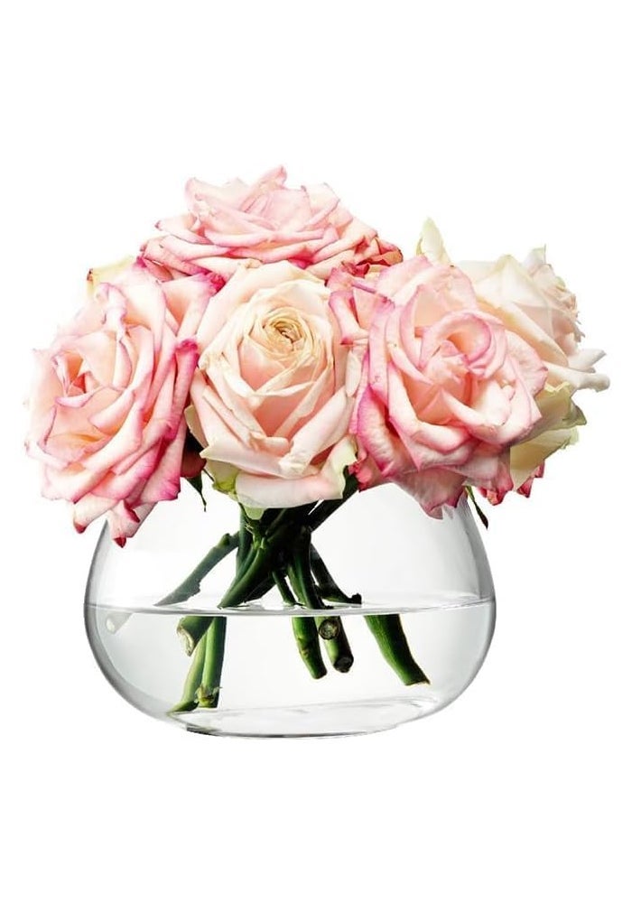 LSA Mini Clear Glass Flower Vase W16.5cmxH11.5cm Elegant Teardrop Table Vase, Made in Poland - Image 2