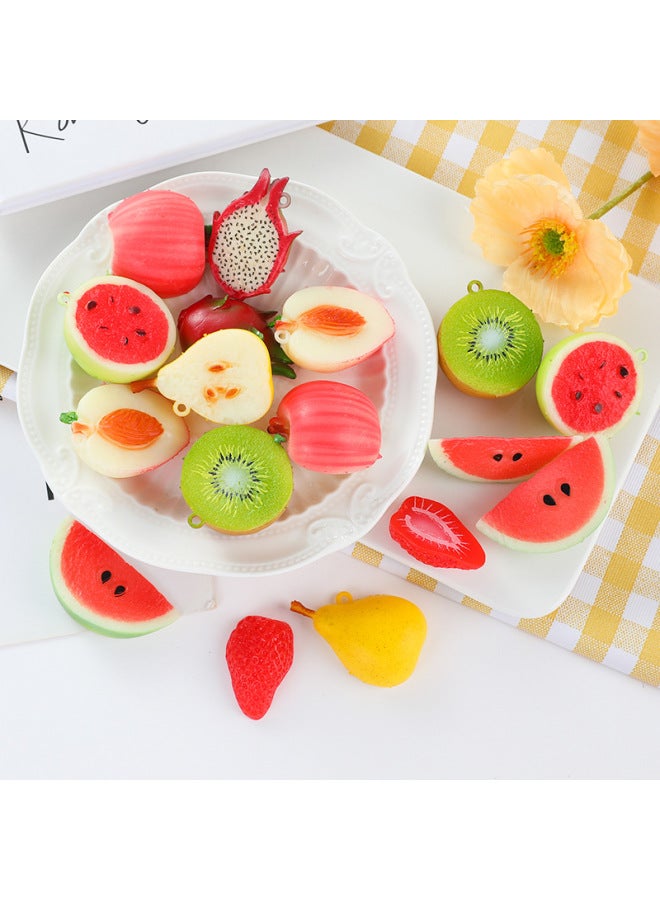 Simulation Fruit Pendant Simulation Mini Half Fruit For Apple Watermelon Pitaya Kiwi Model Exclusive-Color:Half A Peach-Specifications:Model  - Image 2