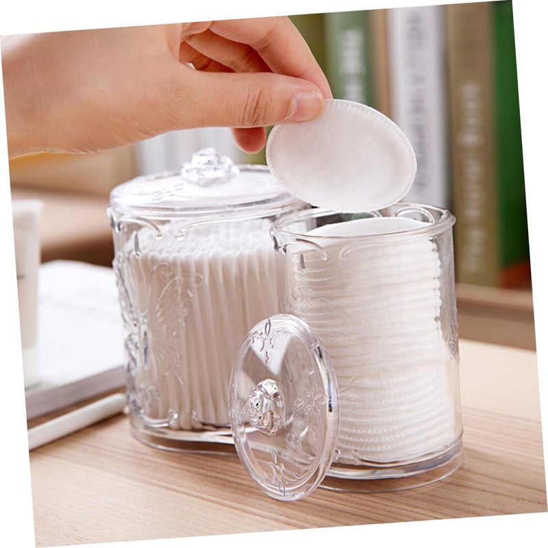 Acrylic Makeup Brush Storage Organizer Jar with Lid Transparent Round Container - Image 4