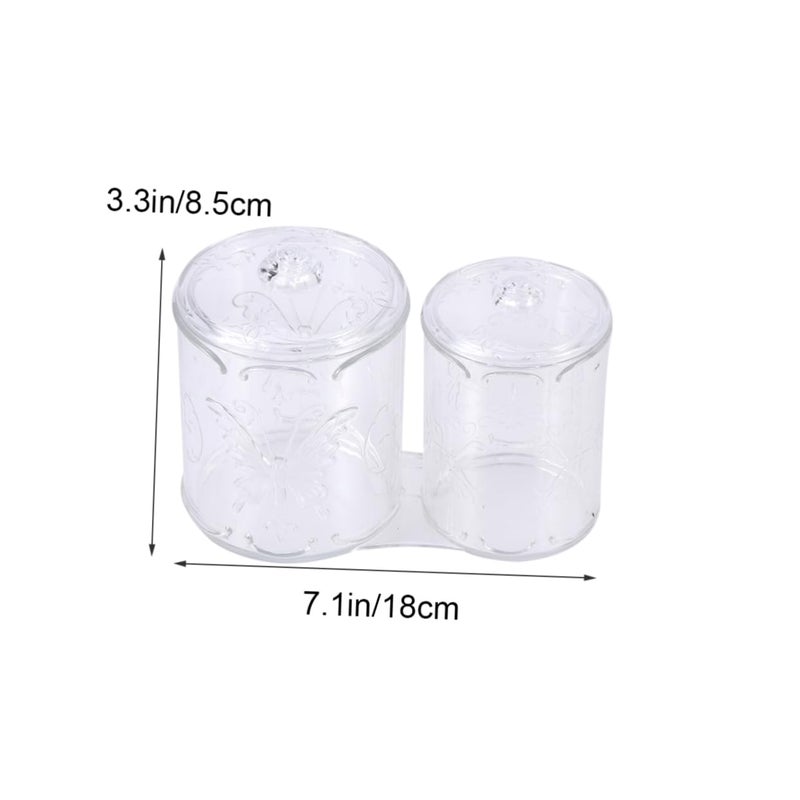Acrylic Makeup Brush Storage Organizer Jar with Lid Transparent Round Container - Image 3