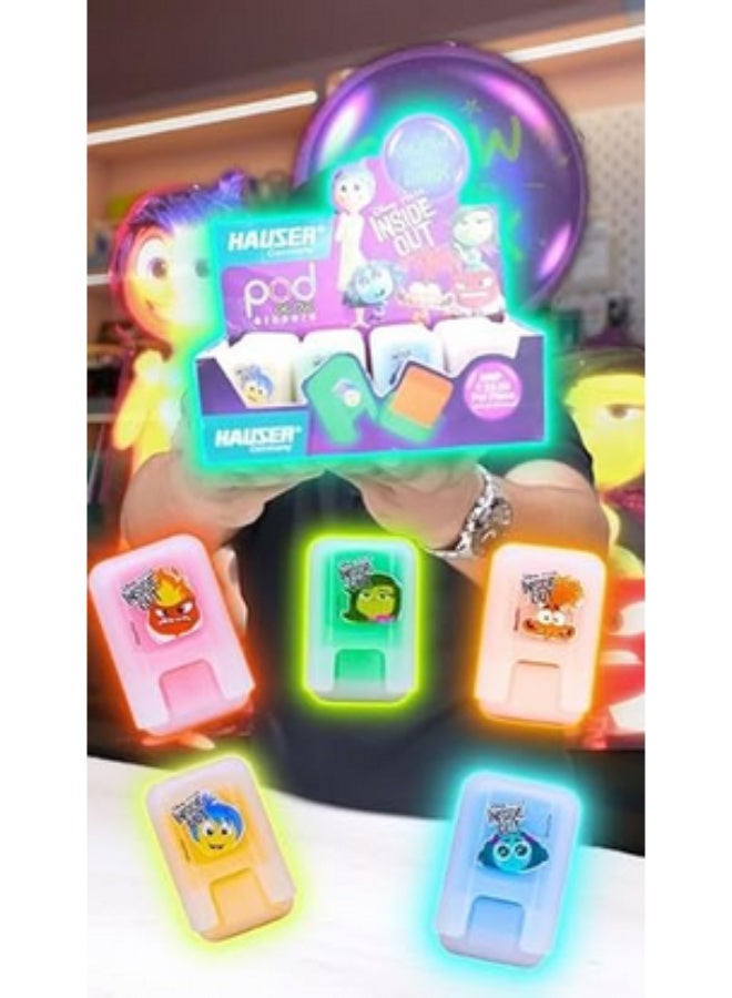 Hauser Germany Hauser Pod Erasers – Glow in Dark - Pack Of 4 Soft & Non-Dust Erasers | Smooth Clean Erasing For School, College & Office | Ideal For Pencils | Student Stationery Essentials, Multi-Color - Image 2
