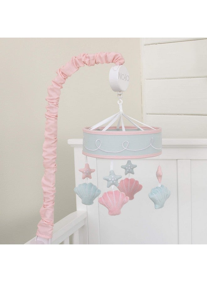 NoJo - Sugar Reef Mermaid Whimsy Musical Mobile, Nursery Crib Changing Table Musical Mobile - Aqua and Pink Shells and Star Fish - Image 2