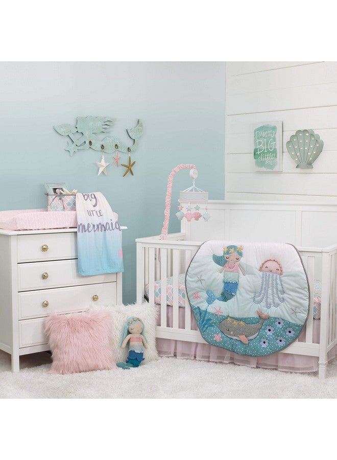 NoJo - Sugar Reef Mermaid Whimsy Musical Mobile, Nursery Crib Changing Table Musical Mobile - Aqua and Pink Shells and Star Fish - Image 3