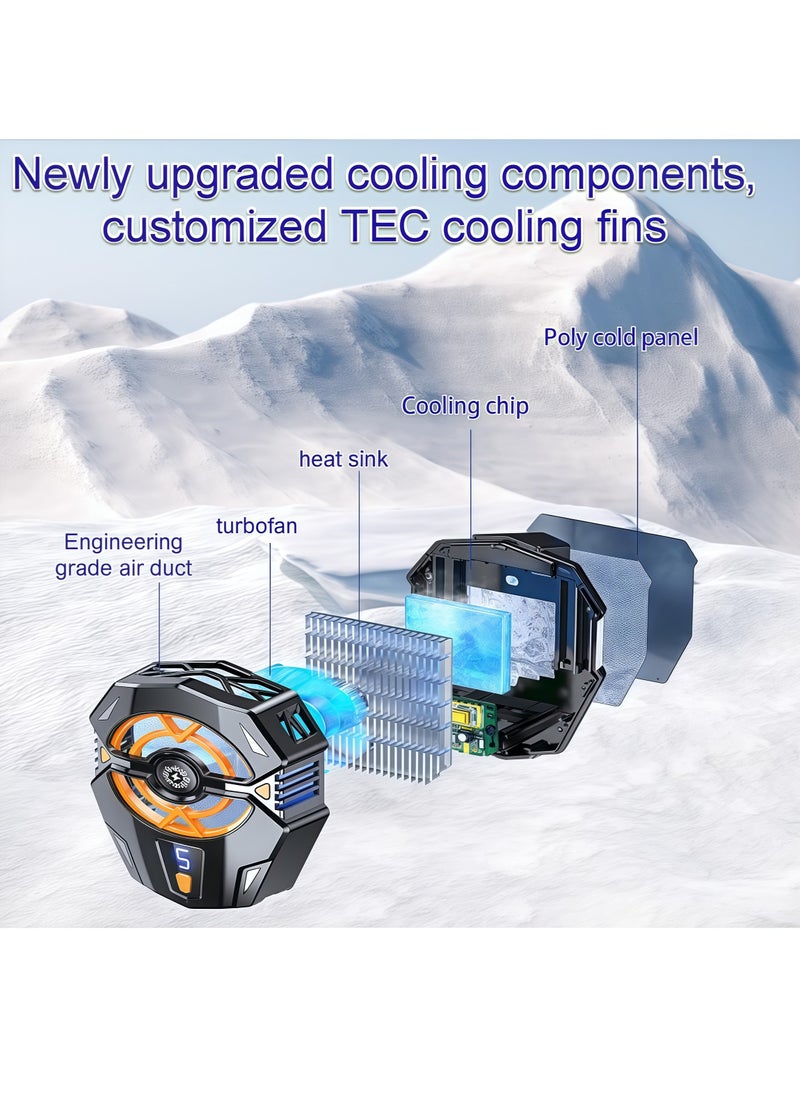 Mobile Phone Radiator Temperature Display Semiconductor Gaming Universal Cooler with Finger Gloves  - Image 3