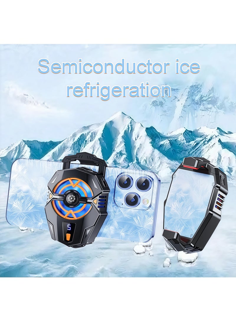 Mobile Phone Radiator Temperature Display Semiconductor Gaming Universal Cooler with Finger Gloves  - Image 2