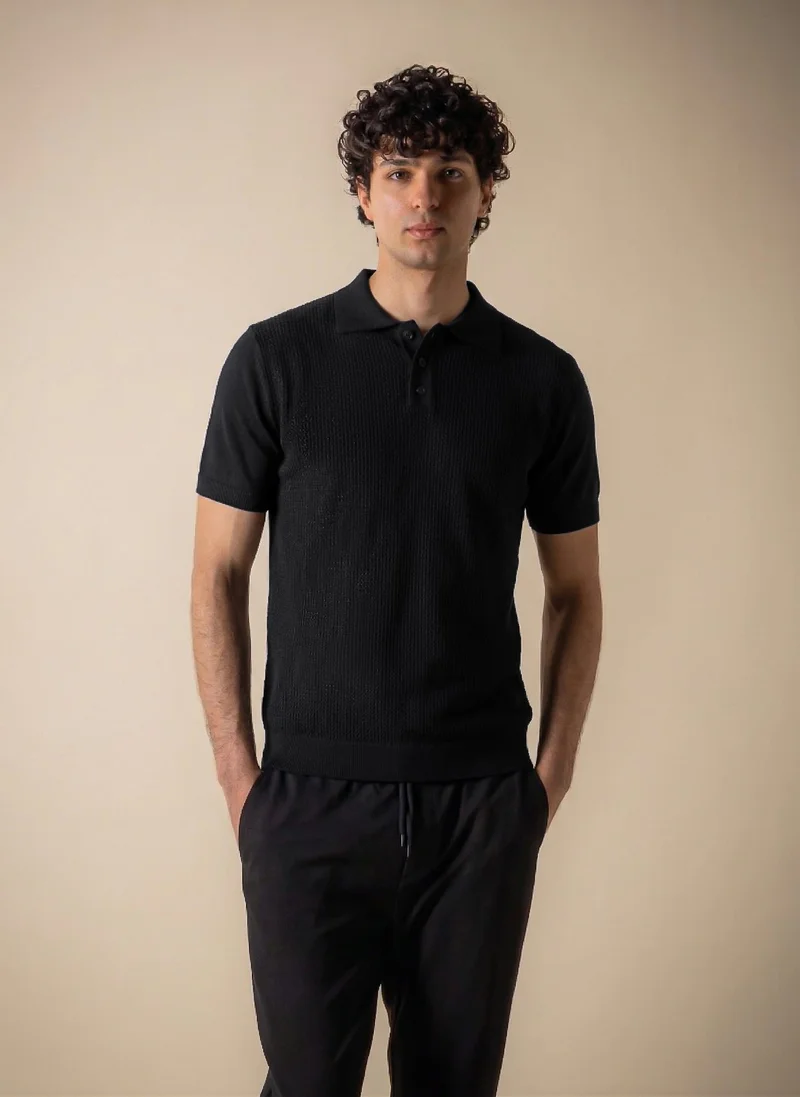 SHAPES KNITTED SLIM POLO SHIRT