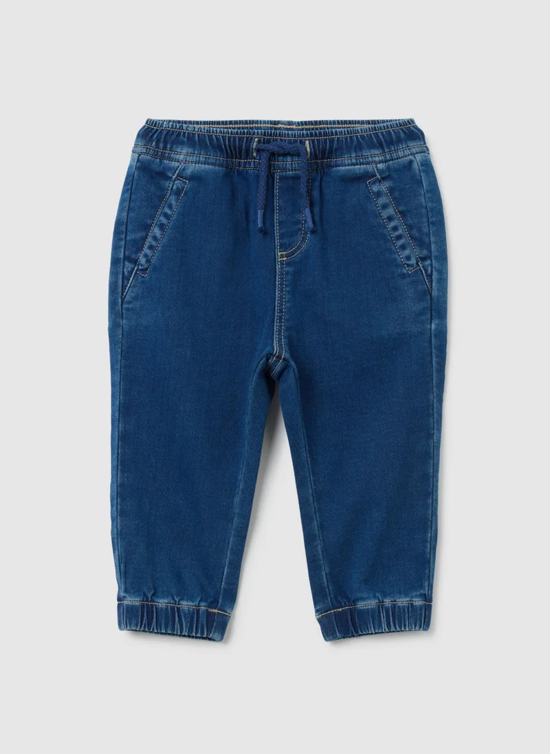 او في اس CHILDREN'S BLUE DENIM JOGGER TROUSERS - REGULAR FIT