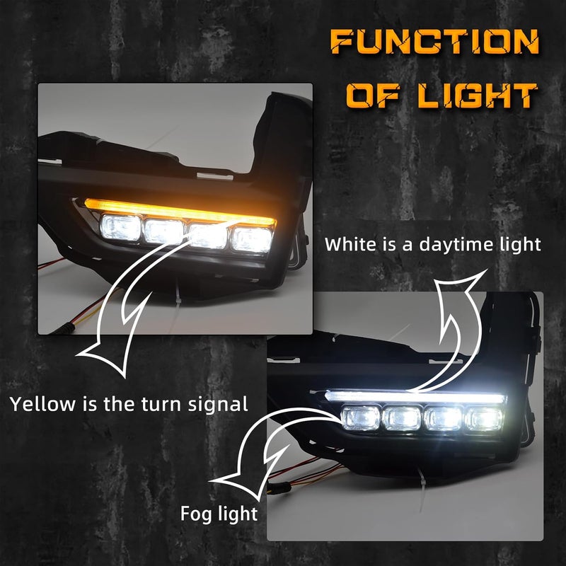 Boxlight LED Fog Lights for 2017-2020 Nissan Rogue with DRL & Turn Signal - Image 2