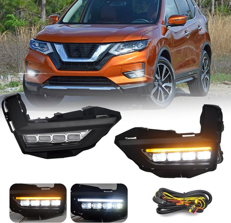 Boxlight LED Fog Lights for 2017-2020 Nissan Rogue with DRL & Turn Signal - Image 1