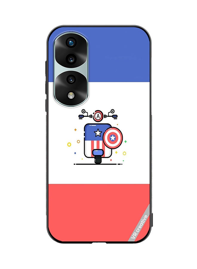 VR CREATIVE Protective Case Cover For Honor 70 Pro plus Cute Little Bike Of Captain America Design Multicolour - Image 1