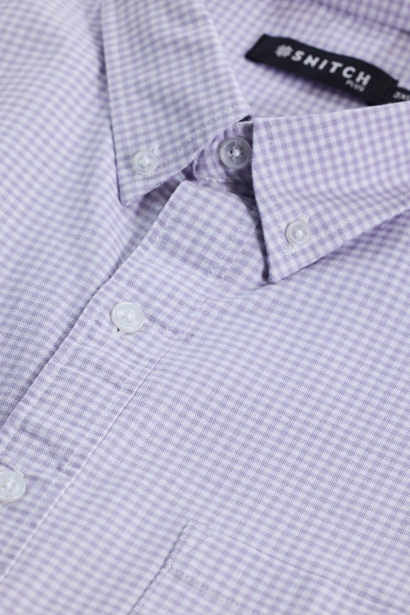 SNITCH قميص روغيرو كاروهات بنفسجي مقاس كبير