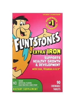 Flintstones Children's Multivitamin Plus Extra Iron 90 Chewable Tablets 
