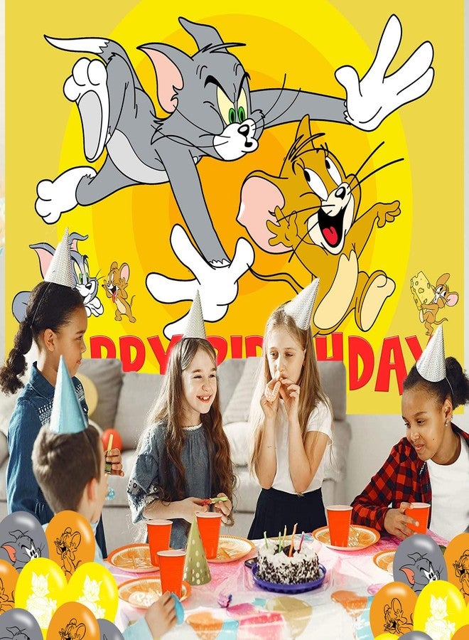 karg Cartoon Cat Backdrop 5x3 Vinyl Tom Cat Birthday Party Supplies Photography Background Picture Photoshoot Cake Table Decor Banner Shoot Drapes Poster - Image 5
