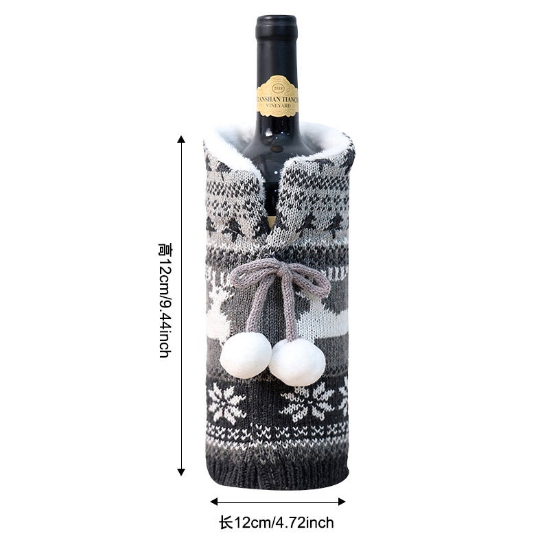 New Christmas Decorations Dress Dress Wine Bottle Set Creative Christmas Wine Set Home Dining Table Decoration - Image 1