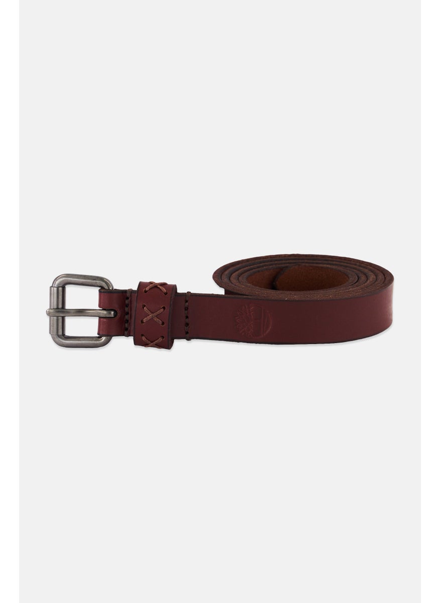 Timberland Women Brand Logo Leather Belt, Brown  - Image 1