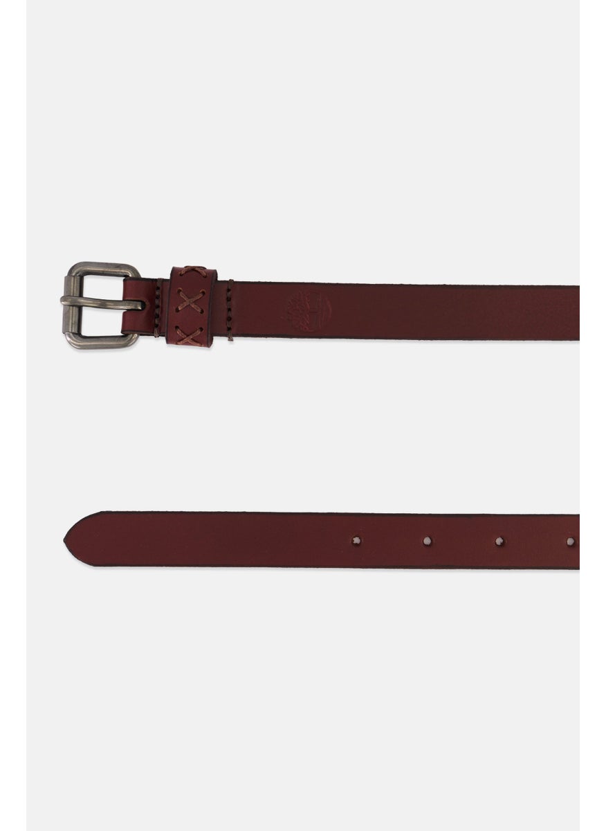 Timberland Women Brand Logo Leather Belt, Brown  - Image 2