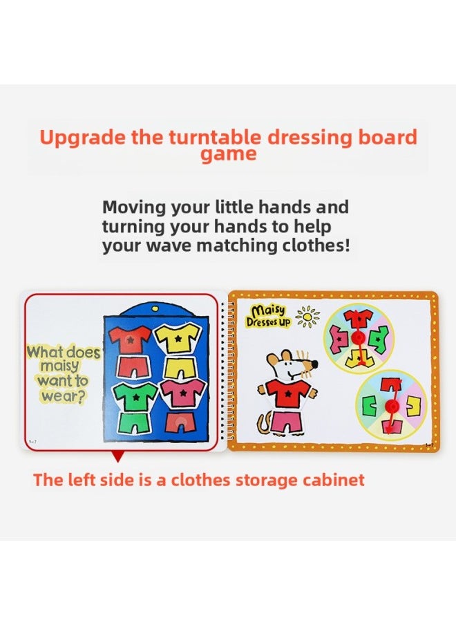 null - Maisy Mouse Bobo Quiet Book Yellow Box Point Reading Edition Finished Diy Children's English Enlightenment Sticker Book Kindergarten-Color:Single Experience Outfit★The Color Shape Of The Mouse Wave - Image 1