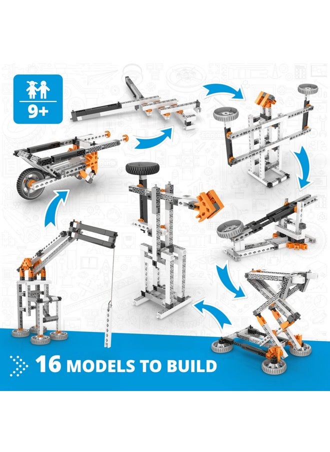 Engino Engino Discovering STEM Mechanics Levers & Linkages | 16 Working Models | Illustrated Instruction Manual | Theory & Facts | Experimental Activities | STEM Construction Kit  - Image 2