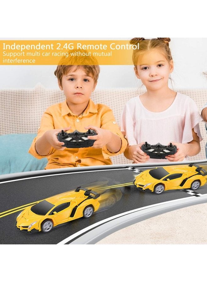 Children's Electric Car Robot Gesture Induction Charging Remote Control Deformation Toy Car 5-year-old Toy Boy-Color:1:18 Bugatti Blue-Proportion:2.4g Gesture Transformation + Music (power Package) - Image 4