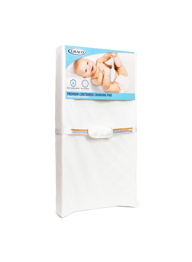 Graco Premium Contoured Changing Pad – GREENGUARD Gold Certified, Water-Resistant, Ultra-Soft Buckle Cover, Contoured Baby Changing Pad, Fits Most Standard-Size Changing Toppers, Non-Skid Bottom - Image 3