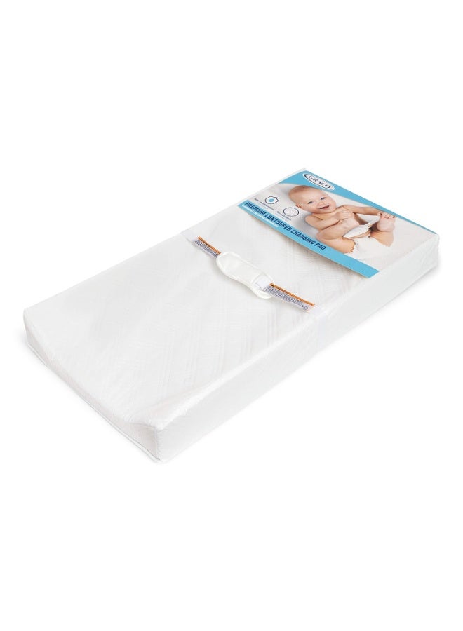 Graco Premium Contoured Changing Pad – GREENGUARD Gold Certified, Water-Resistant, Ultra-Soft Buckle Cover, Contoured Baby Changing Pad, Fits Most Standard-Size Changing Toppers, Non-Skid Bottom - Image 1