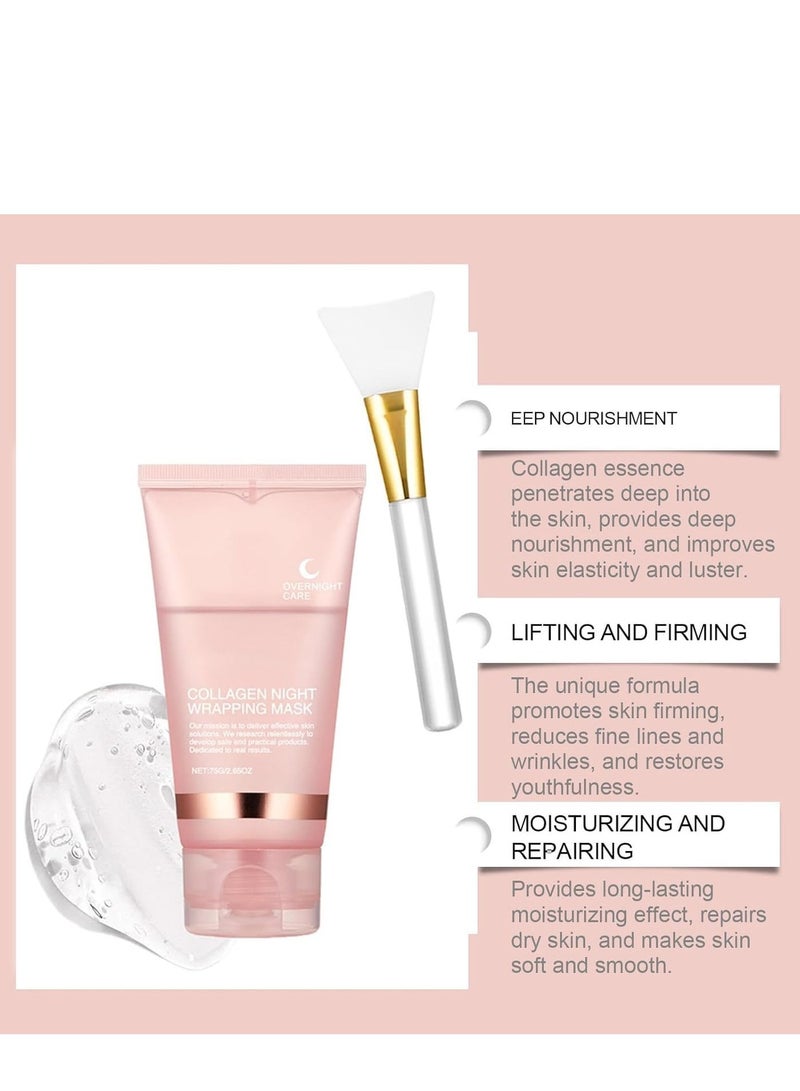 Hoygi Collagen Night Wrapping Mask - Elasticity & Hydration Care, Reduces Sagging & Dullness - Hydrolyzed Collagen For Glowing Skin - Korean Skin Care - Image 2