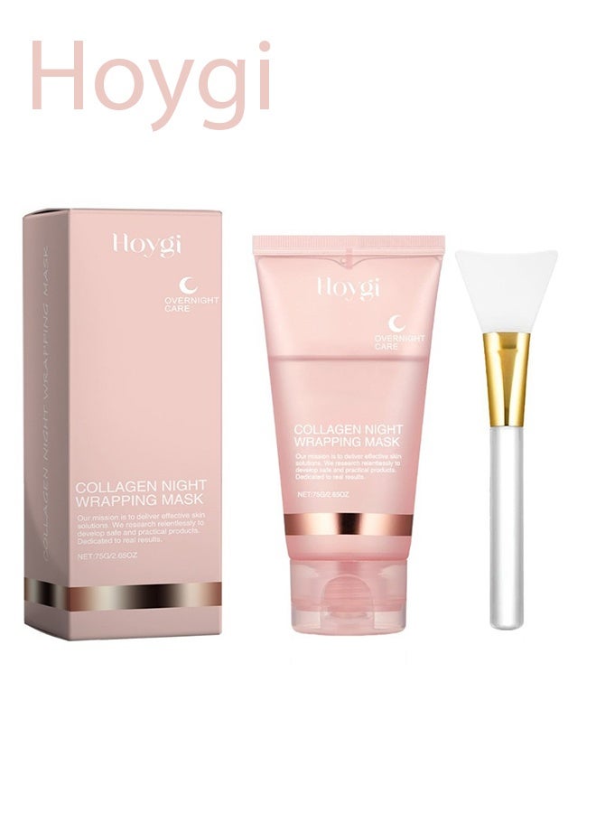 Hoygi Collagen Night Wrapping Mask - Elasticity & Hydration Care, Reduces Sagging & Dullness - Hydrolyzed Collagen For Glowing Skin - Korean Skin Care - Image 1